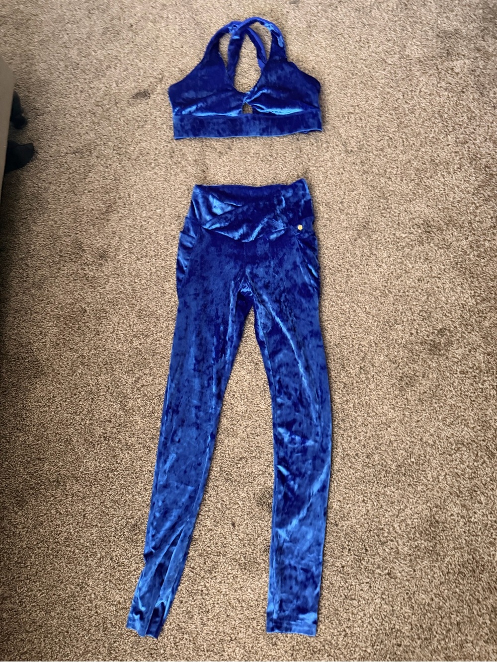 Fabletics Electric Blue Velvet Active Set